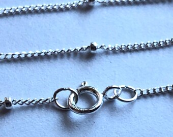 Sterling Silver Satellite Ball Chain Necklace, Finished, 16-36 inch