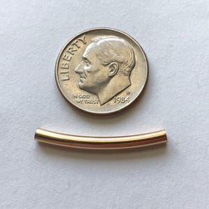 Sterling Silver or 14k Gold Fill Noodle TUBE BEAD Link Connector, Curved Tube Pendant Charm, 24x2 mm solo cb cts