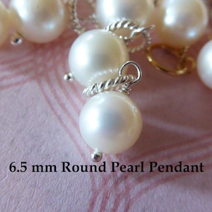 Pearl Pendant Pearl Charm / 6.5 mm Solitaire Pearl Single Pearl Drops / Freshwater Pearl Charm Necklace / June birthstone Jewelry gdp1150