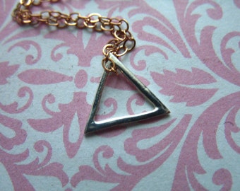 TRIANGLE OUTLINE Charm Pendant / 1-25 pc, 10 mm / Sterling Silver or Gold Vermeil / SMALL Dainty Tiny, wholesale findings solo art to.10 to