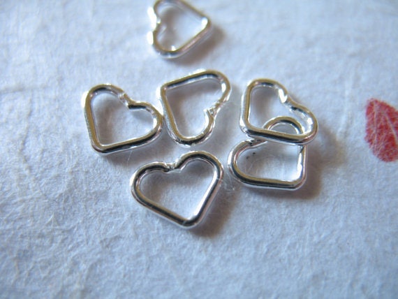 10 100 Pcs Sterling Silver Heart Jump Rings Jumprings 6 Mm 22