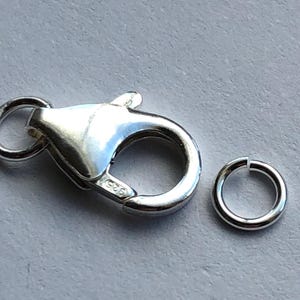 1-50 Sets / Sterling Silver Trigger Clasp Lobster Claw Clasp Lobster Clasps / Wholesale  BULK Jewelry Findings / 17x7 mm, LARGER