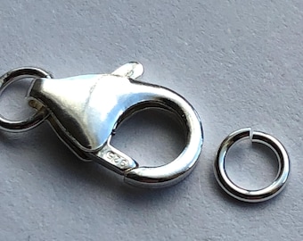 Karabinerverschluss, Schmuckzubehör, 925er Silber (17 x 7 mm)