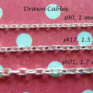 Sterling Silver Chain Necklace Chain Drawn Cable Wholesale Chain Jewelry Chain Unfinished Chain Rolo Chain Sequin Chain Flat Cable Chain ss