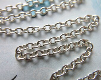 Shop Sale.. 10 20 50 feet, Sterling Silver Chain, Oval Round Cable, 2x1.8 mm, 10-35% Less, heavy, bulk chain SS S205. hp solo