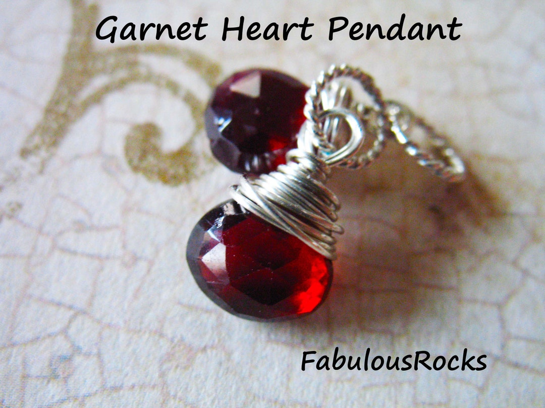 Charm, January Birthstone Charm, Gemstone Charm Wire Wrap Jewelry, Gem Jewelry Gift for