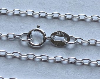 Collar de cadena tipo cable de plata de ley, cadena de joyería terminada