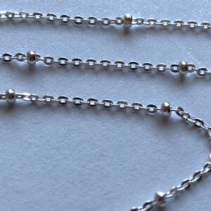 925 Sterling Silver Satellite Chain, Necklace Chain, 1 mm Ball Chain, delicate dainty ..SS. S17..hp