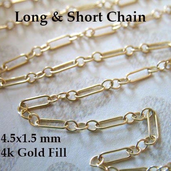 1 to 100 ft / Gold Necklace Chain, 1.5 mm Long & Short Chain, 14k Gold Fill Chain Bulk Footage Unfinished Jewelry Chain s8 sgf8 ssgf solo q
