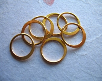 10-50 pcs, 24k Gold Vermeil Links Connectors Eternity Rings, 8 mm HALF HAMMERED Circle Bulk, Artisan n57.8plain v art solo