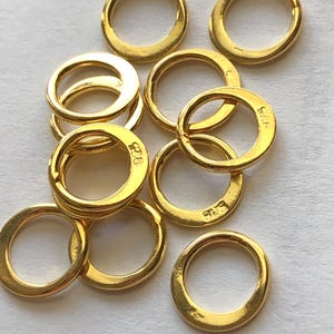 2-10 pcs, 24k Gold Vermeil Conectores Links Infinity Eternity Anéis, Círculo Links, 8 mm, orgânico n57.8plain v art