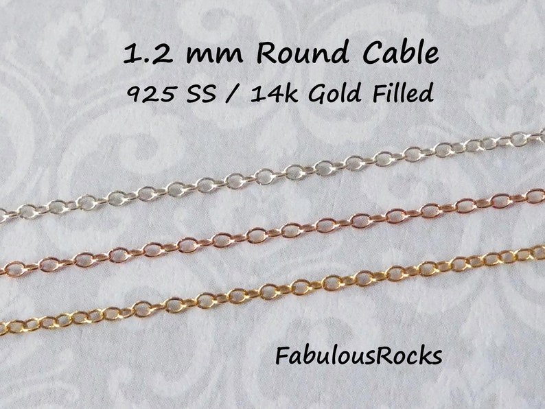 1.2 mm Gold Filled Chain, Gold Round Cable Chain, 14k Gold Fill Wholesale Necklace Chain Dainty Thin Strong Jewelry Chain s9 sgf9 solo fcc q image 5