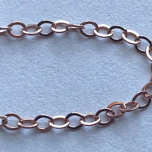 14k ROSE Gold Filled Chain by the foot, Flat Cable Necklace Chain, 2x1.6 mm UPGRADE, jewelry finding rg rgchains bulk - ssgf sgf20 tpc ib