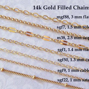 1-25 ft / Gold Fill CHAIN, 14kt 14k Gold Filled Chain, Cable Necklace Chain Wholesale Chain 1.3 1.5 1.7 2 mm mmgf m38 sgf1 sgf7 sgf50 gs image 2