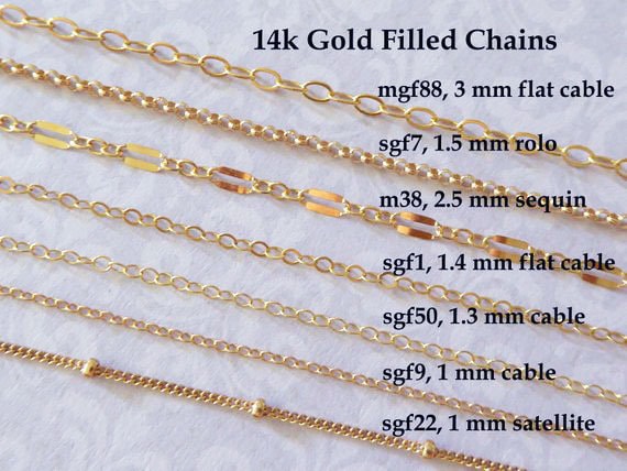 6.5 Inches Half Flat Dapped Bar Cable Chain Bracelets with 1 Extender 14kt  Gold Filled - Stones & Findings