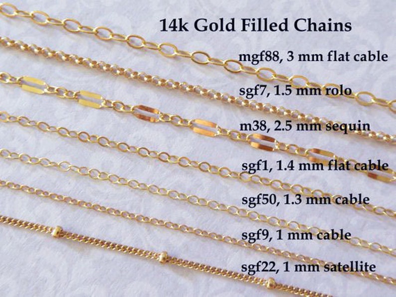 Gold Fill CHAIN 14k Gold Filled Chain by Foot Gold Necklace Etsy