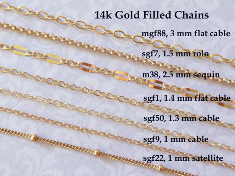 1-25 ft / Gold Fill CHAIN, 14kt 14k Gold Filled Chain, Cable Necklace Chain Wholesale Chain 1.3 1.5 1.7 2 mm mmgf m38 sgf1 sgf7 sgf50 gs image 2