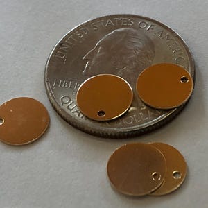 9 mm Gold Circle Blanks Disc, 14k Gold Filled Sequins Circle Tags, 3/8&quot; round, 26 gauge metal stamping blank9 blank110