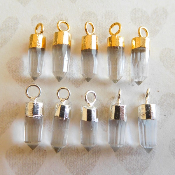 Crystal Quartz Spike Pendant: Sterling Silver or Gold Plated