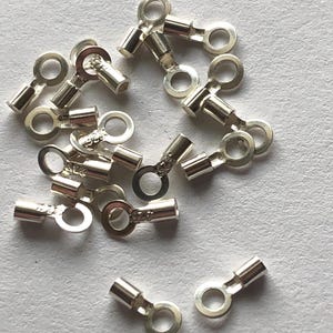 20 pcs / Crimp End Beads, Tubes, End Caps, Endcaps Sterling Silver Wholsale Jewelry Findings, for ball box curb satellite chains cet1.0 s