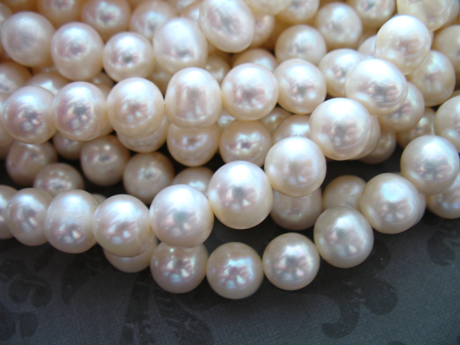 Round WHITE Pearls Fresh Water Pearls Cultured Full Strand | Etsy