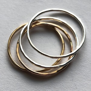Stack Ring Knuckle Ring, Midi Ring Above Knuckle Ring, Sterling Silver or Gold Plated / choose number of ring stack, Band Ring, sr1