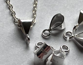 Conectores para colgantes de plata de ley (9 x 5 mm) - Conector para collar