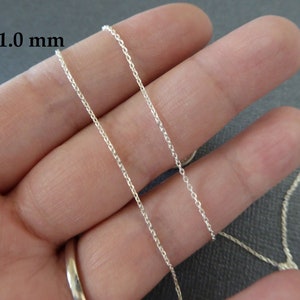 1-500 ft / Sterling Silver Chain Bulk, 1 mm Drawn Cable Chain, Wholesale Unfinished Footage Chain Supplies / petite dainty delicate S90 hp image 3