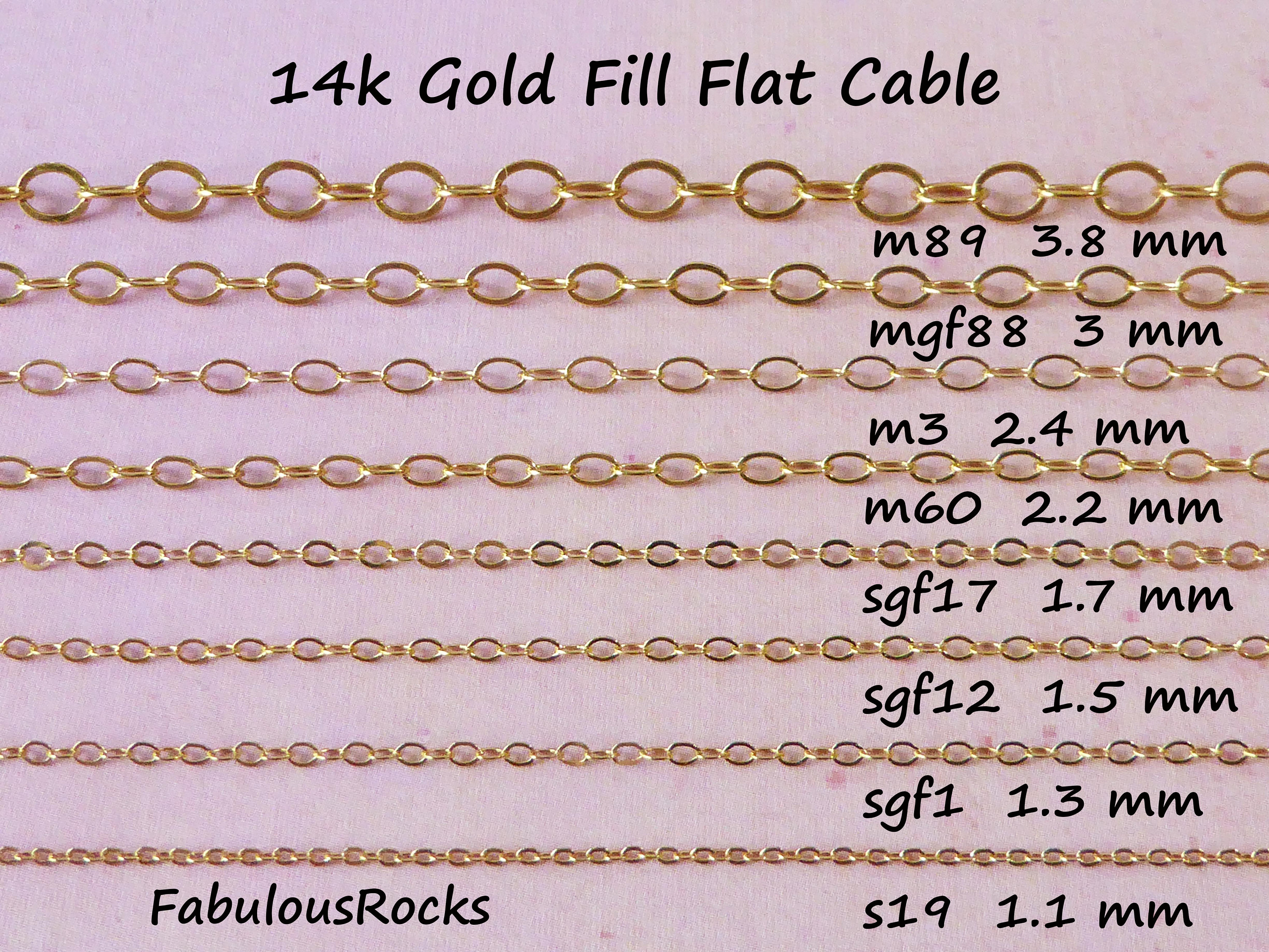 ESTENSORE CATENA CAVO PIATTO 1,5x2 Mm ORO 14kt Con Chiusura Ad Anello A - Foto 4