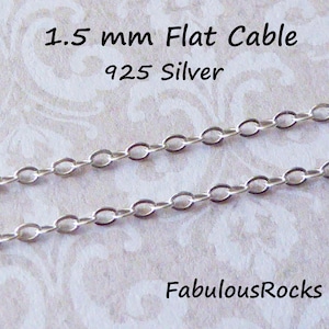 Bulk Sterling Silver Chain  Cable Chain, Flat Cable, 2x1.5 mm Dainty Necklace Chain, Wholesale DIY Jewelry Chain  q s1 hp solo