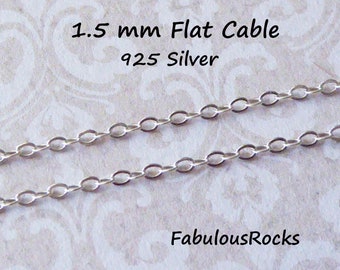 Bulk Sterling Silver Chain  Cable Chain, Flat Cable, 2x1.5 mm Dainty Necklace Chain, Wholesale DIY Jewelry Chain  q s1 hp solo