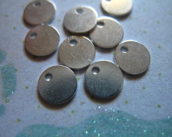 5-100 pcs Bulk, 6mm, 24 gauge, Round Disc Blanks Sequins Tags, Petite Tiny Circle Blank, metal stamping blank wholesale v1 blank6