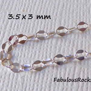 SEQUIN Chain Double Bar Chain  Sterling Silver Dapped Sequin Chain, 3.5x3 mm, Sterling Silver Necklace Chain Bracelet Chain mmss m49 solo q