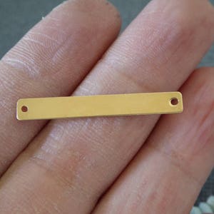 Gouden Ketting Bar, Rechthoek Blank Hanger Charm / 14k Goud Gevuld, 24 gauge / 1-10 stuks, 30x4 mm / Metal Stamping, Groothandel Blanks solo
