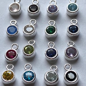 Gemstone Connectors Pendants Charms,. Bezel Set, 8.5x5.5 mm, 925 Sterling Silver, pick, petite birthstone gcp2 gp ll