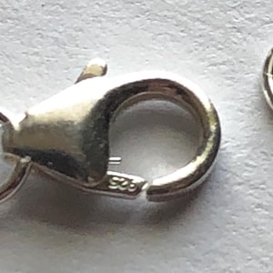 1-100 Sets / Lobster Clasp, Silver Lobster Claw Clasps Trigger Clasp BULK   Sterling Silver, 12.5x6 mm, Wholesale Findings hp fc.s lc.1