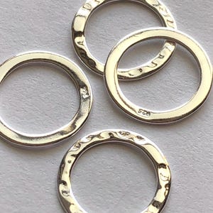 Sterling Silver Eternity Infinity Karma CIRCLE Charm Connectors Links, Hammered 15 mm Circle Wholesale n1 g solo