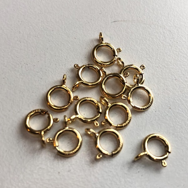 14k Gold Filled Spring Ring Clasps, 6mm, Jewelry Findings