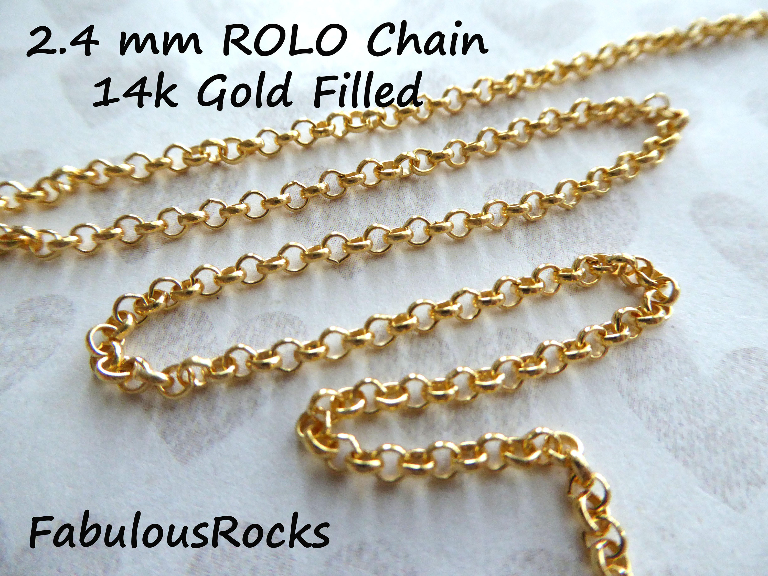 14k Gold Rolo Chain Extender, Real Yellow Gold Necklace Bracelet Extension  Rolo Chain, Removable Real Gold Rolo Chain, Adjustable Extender 