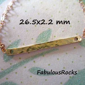 2-10 stuks, blanco bedelhanger met gehamerde staaf, verguld of sterlingzilver, 22 gauge, 26,5 x 2,2 mm voor moderne geometrische sieraden 2 uur