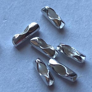 Pill Shaped Clasps for Ball or Satellite Chains, 1.5 mm, 925 Sterling Silver, for 1.0-1.5 mm chain