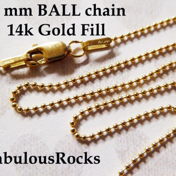 16 18 20 24 inch, 1 mm BALL Chain Wholesale, 14k Gold Filled Finished Ball Necklace Chain Bulk / d33.16 d33.18 d33.20 d33.24  done