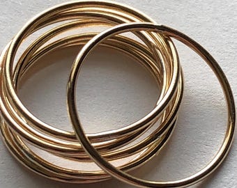 14k Gold Filled Stacking Ring, Skinny Band Ring