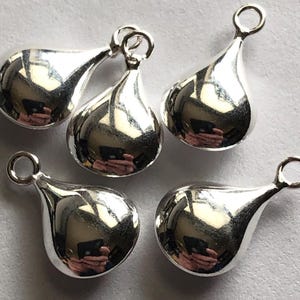 Dijes de lágrima de plata esterlina (1-10 pares), 14 x 8 mm, artesanales y orgánicos, venta al por mayor, hp td14 p solo