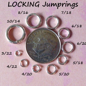 10-100 pc 14k Gold Filled LOCKING Jump Ring Jump Lock Jumpring Jumplock Bulk, Open 6 mm 20 gauge, Wholesale Jewelry Finding jr6 2t solo ool image 6