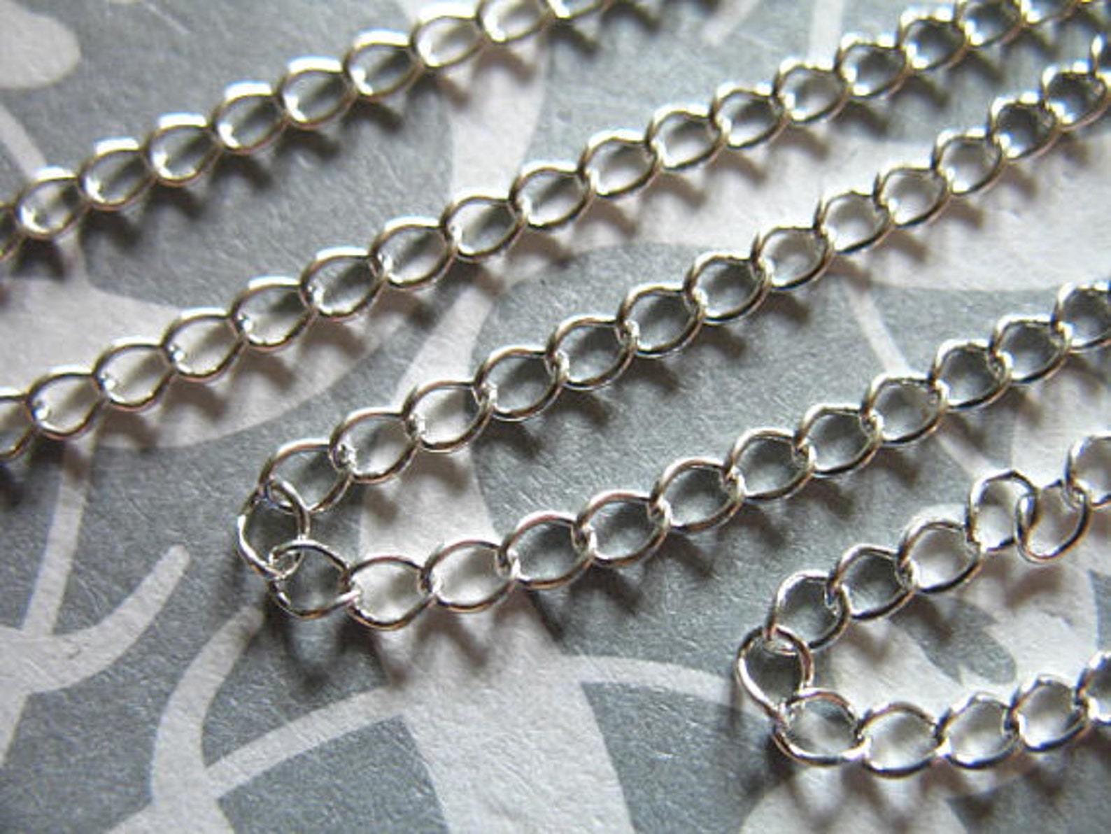 Sterling Silver Chain Wholesale Unfinished 3.2x2.4 Mm CURB - Etsy