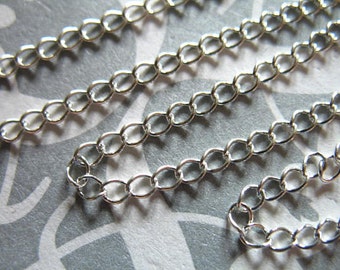 Sterling Silver CURB Chain, Wholesale Unfinished, 3.8x3 mm, used for necklaces, bracelets, etc, thick strong extender - mmss m47 hp
