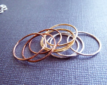 15mm Hammered Circle Link Connector, 14k Gold Fill or Sterling Silver