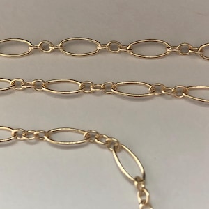 Gold Filled Chain, 3.5 mm Long and Short Cable, 14k 14kt Gold Filled Necklace, 1-20 feet Bulk Footage Wholesale Chain, mmgf mgf68 solo z