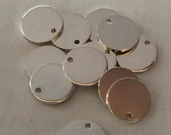 Sterling Silver Metal Stamping Blanks, 9mm Round Tags, 20 Gauge